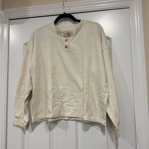 Madewell Cream Textured Pullover